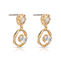 Organic Shape Crystal Earrings