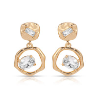 Organic Shape Crystal Earrings