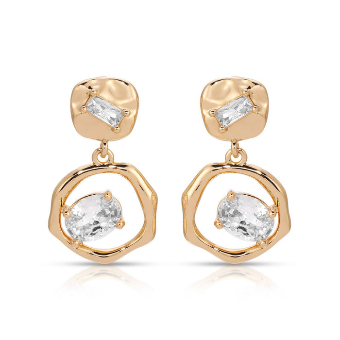 Organic Shape Crystal Earrings