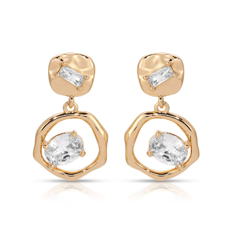 Organic Shape Crystal Earrings