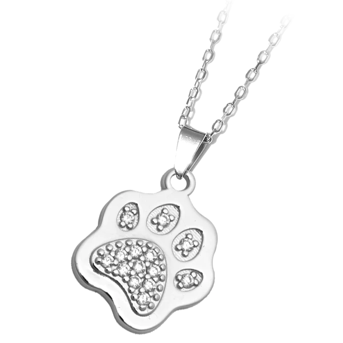 Paw Print Sterling Silver Necklace