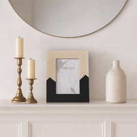 Ivory/Black Resin Herringbone 2-Tone Frame