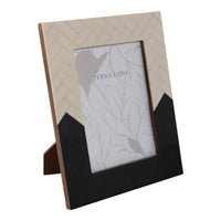 Ivory/Black Resin Herringbone 2-Tone Frame