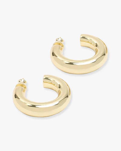 She's So Smooth Tube Hoops Gold