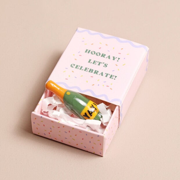 Tiny Matchbox Ceramic Token | Champagne