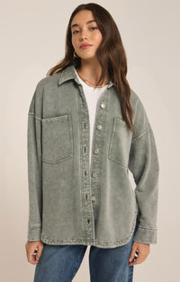 All Day Knit Denim Jacket Palm Green