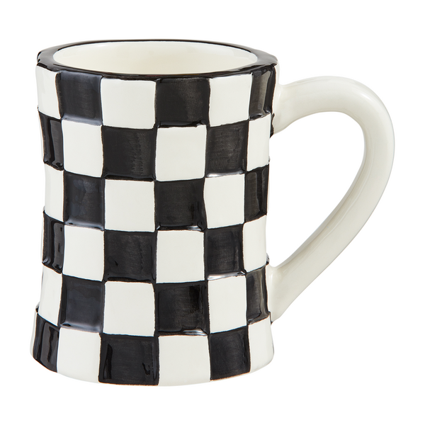 Small Checkered Bistro Mugs