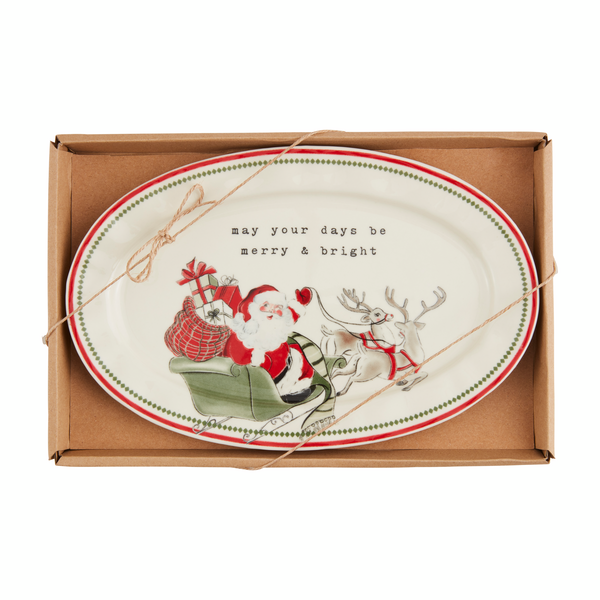 Merry and Bright Santa Sentiment Plate