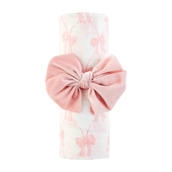 Bow Swaddle & Headband Set