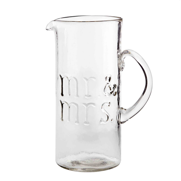 Mr and Mrs Glass Pitcher