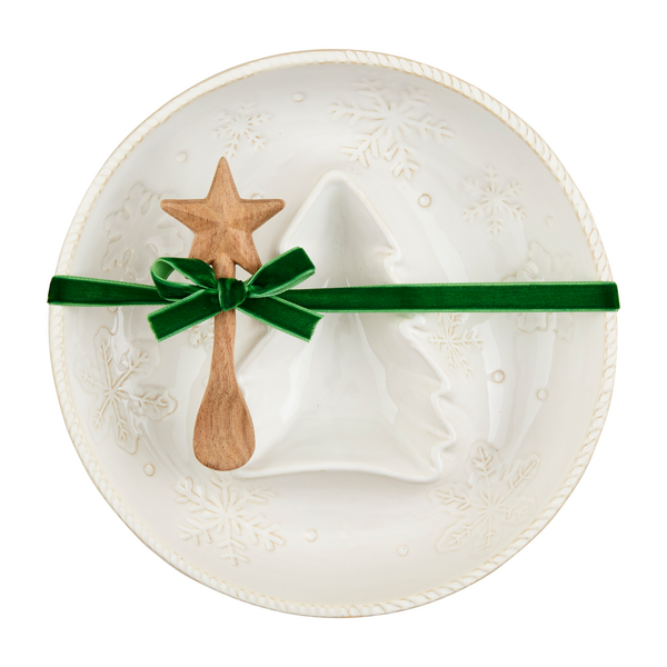 Snowflake Tree Chip & Dip Server