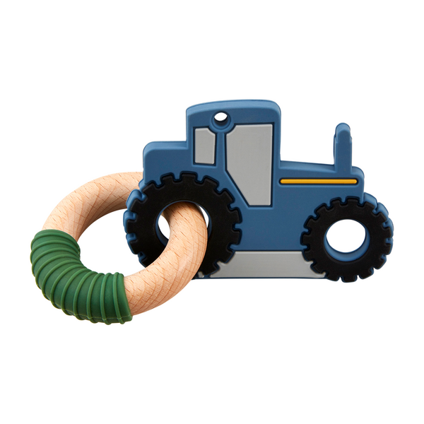 Blue Tractor Silicone Teether