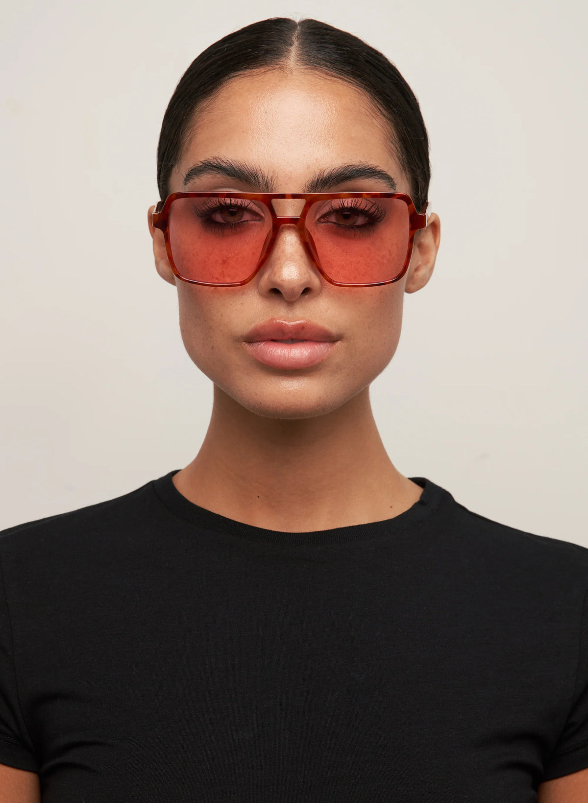 Zoya Orange Tort-Pink Sunglasses