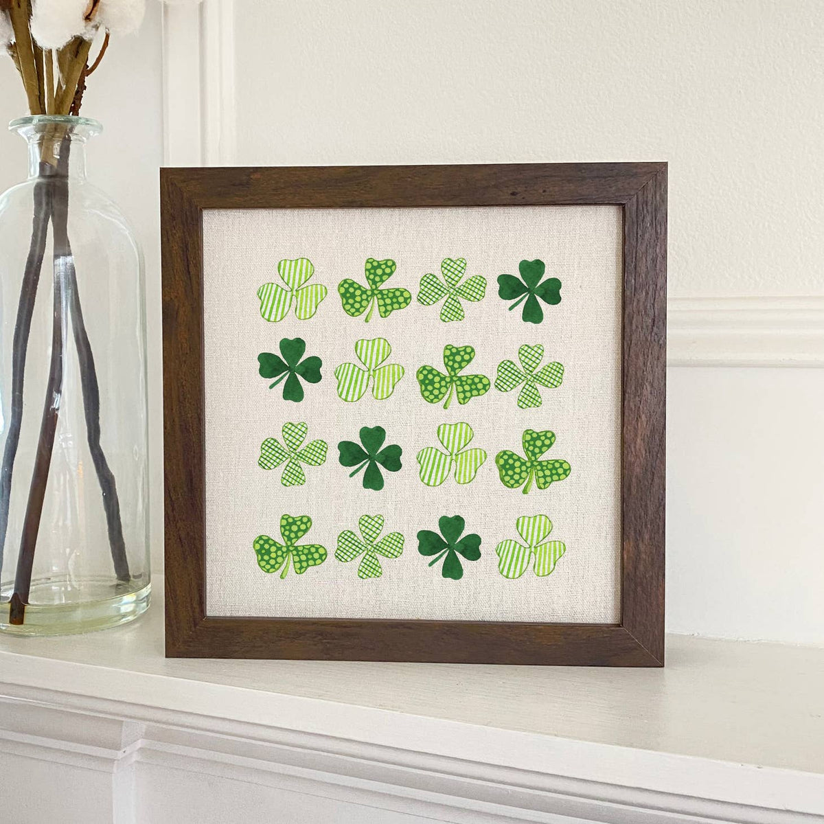 Rows of Clovers - St. Patrick's Day Framed Sign
