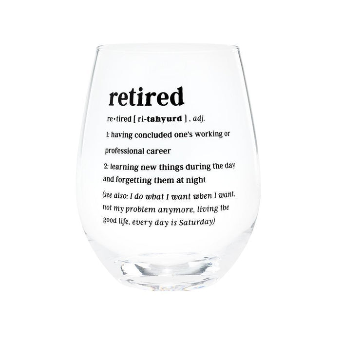 Retired Definition Wine Glass