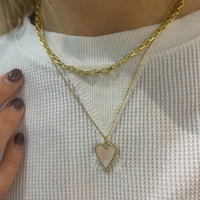 White Shell Heart Adjustable Necklace