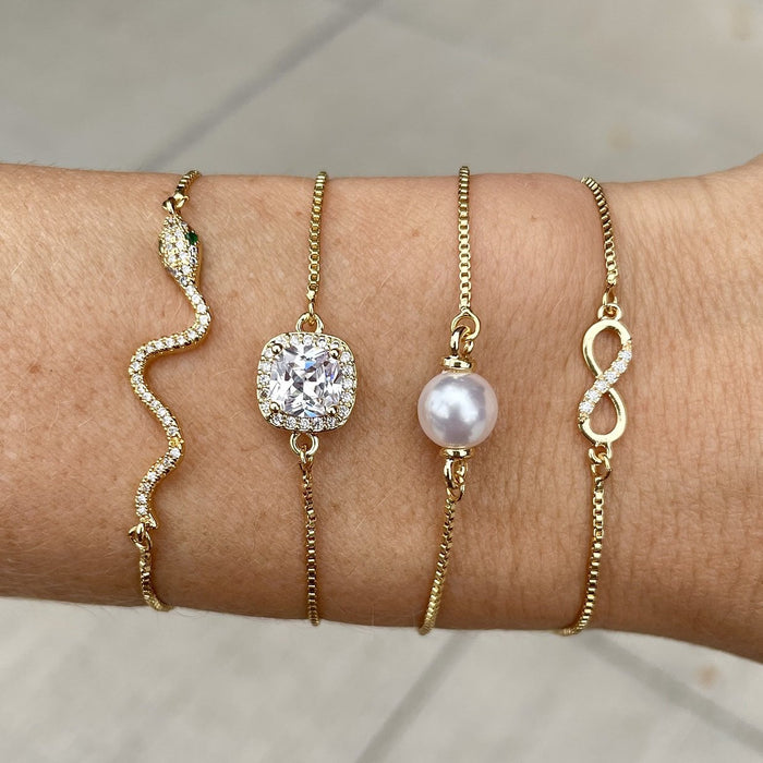 presley gold slider bracelet  - diamond