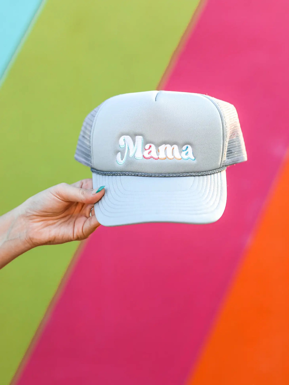Mama Embroidered - Grey Trucker Hat