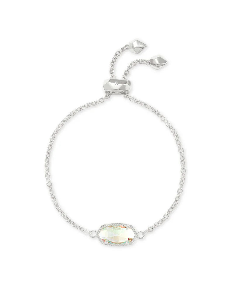 Elaina Rhodium Adjustable Chain Bracelet in Dichroic Glass